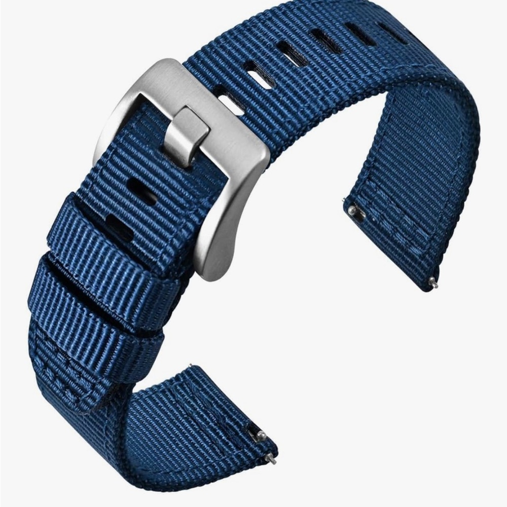 Elegant Blue Nylon Watch Strap